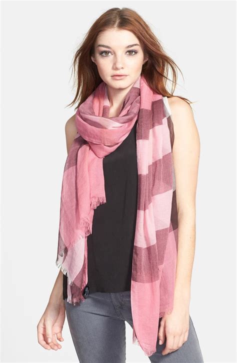 burberry brit sheer mega check scarf|Burberry Floral Tile Half Mega Check Cashmere Scarf, Steel .